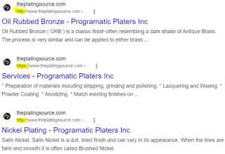Google search results showing different protocols