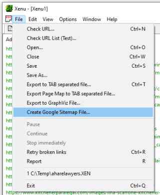 Use Xenu to generate an XML sitemap