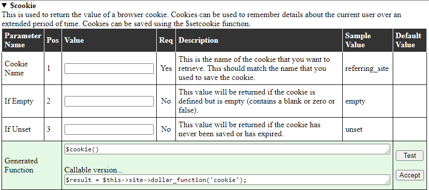 Dollar function help example