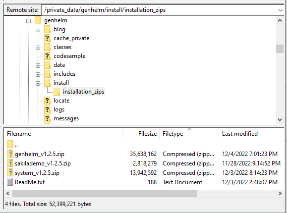 Installation Files Uploaded to GenHelm