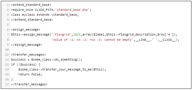 codesamplle containing sections