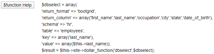 Generated by dollar function help