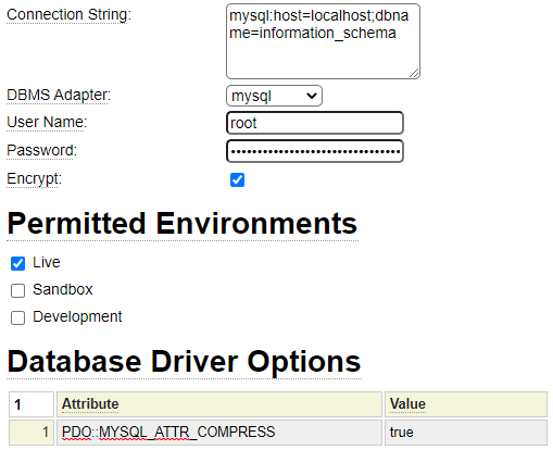 db_config Parameters