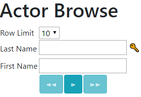 Actor Browse initial form