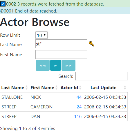 Browse key with wildcard