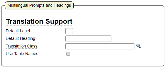 Specification Fields used for Multilingual Support