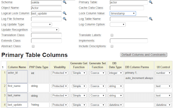 Sample db_object definition