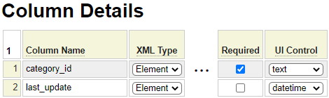 Sample flexgrid definition