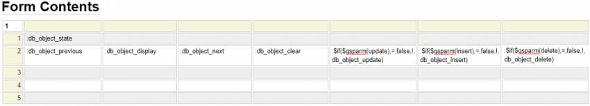 Database maintenance buttons form