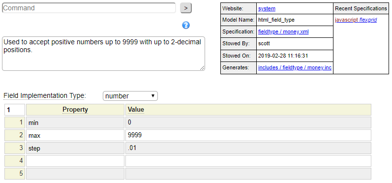 Money field type definition