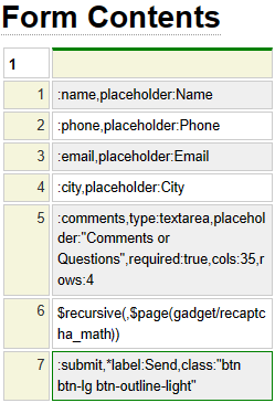 Form containing a reCAPTCHA reference