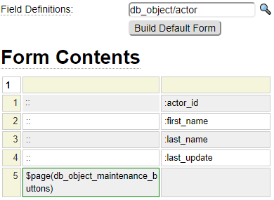 Sample form definition