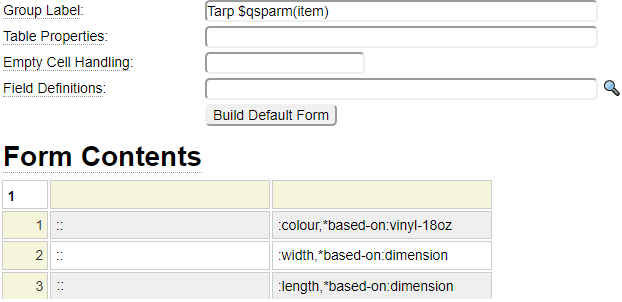 tarpspec form section