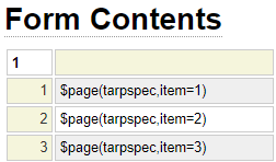 tarpspec container form