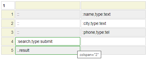 Form showing a placeholder field