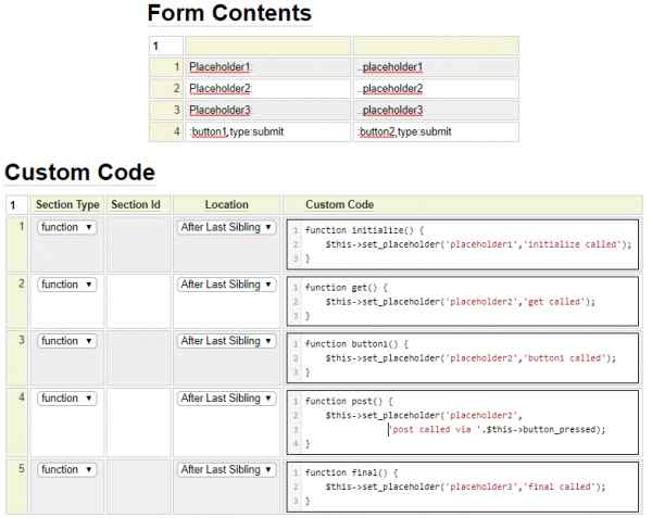Sample form and validation code
