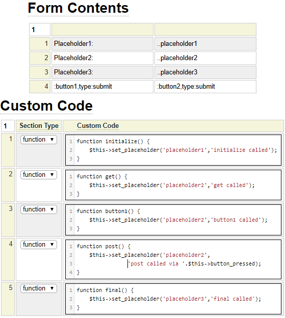 Sample form and validation code