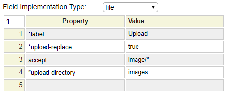 Sample upload field type