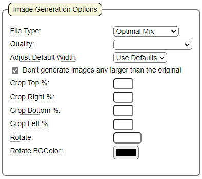 Advanced image generation options