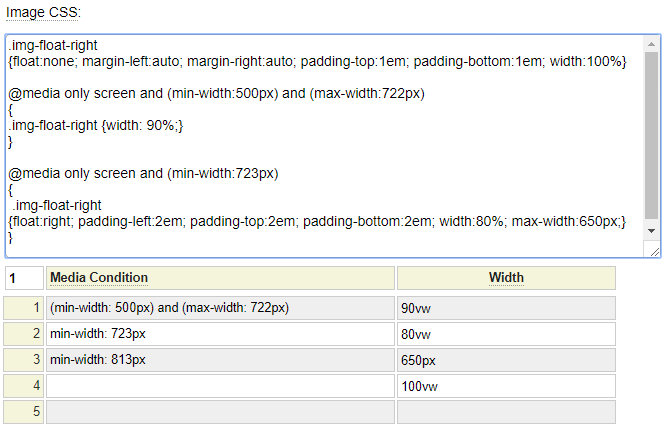 This is a sample specification for image sizes