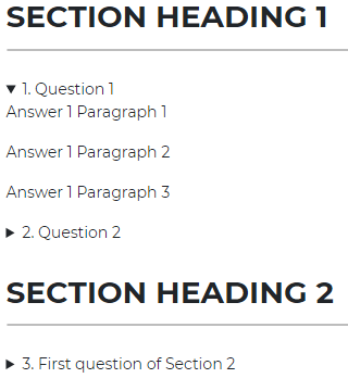 Custom page which calls faq page.