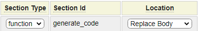 generate_code Section Definition