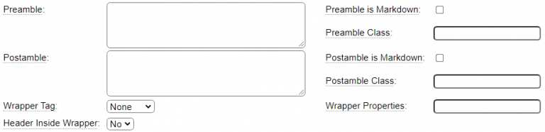 Preamble and Postamble fields