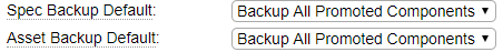 Default backup option for specs and assets