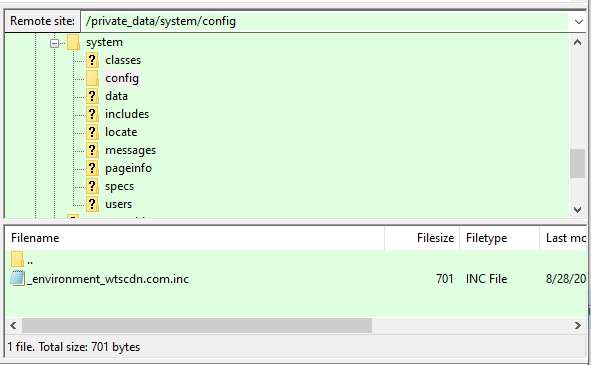 Environment config file