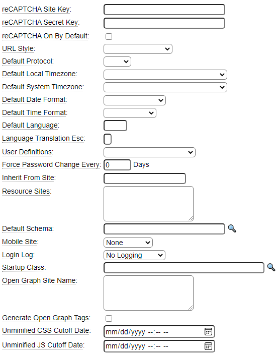 Miscellaneous Site Attributes