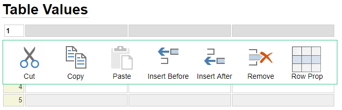 Row options