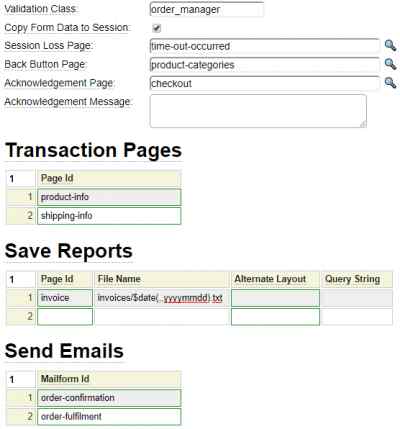 Sample transaction definition