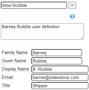 This is a sample specification for the user model