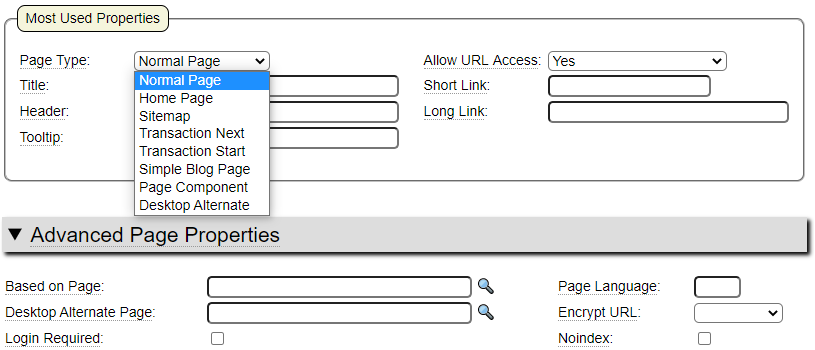 Common Page Properties