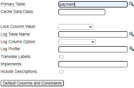 Generate default values in the db object