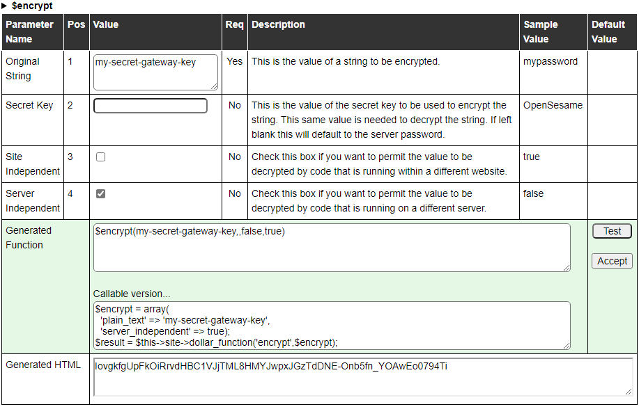 Encrypt dollar function help