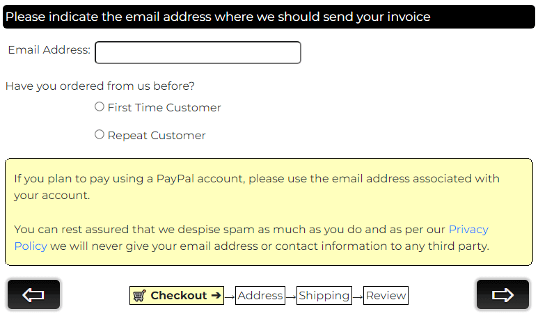 Form to collect email address