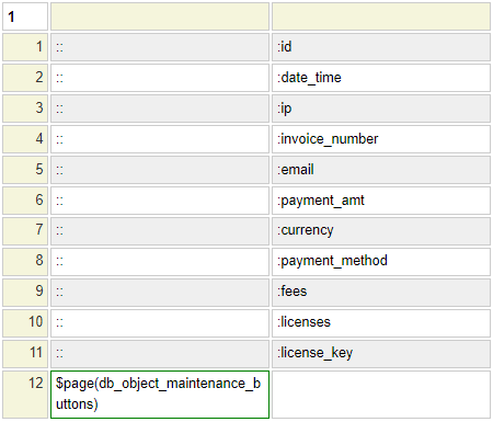 Generated maintenance form