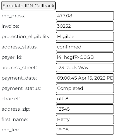 Debug feature allows you to see IPN data