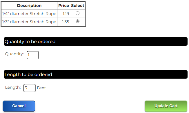 Simple product order form