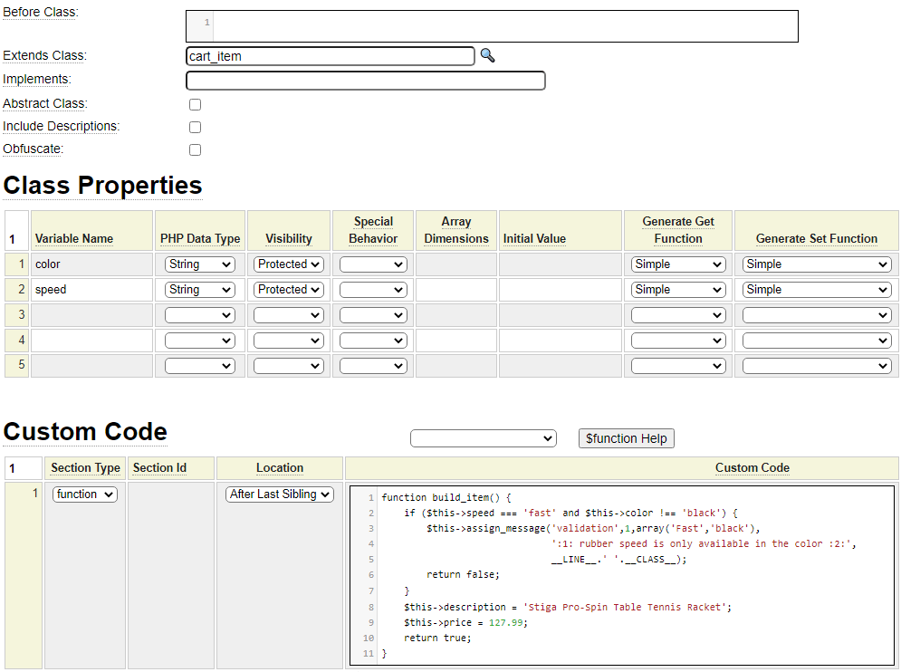 Class to represent a paddle item