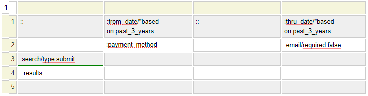 Payment search form