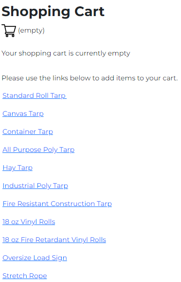 Typical Shopping Page