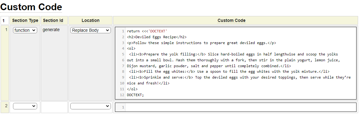 Using the custom model to create a recipe