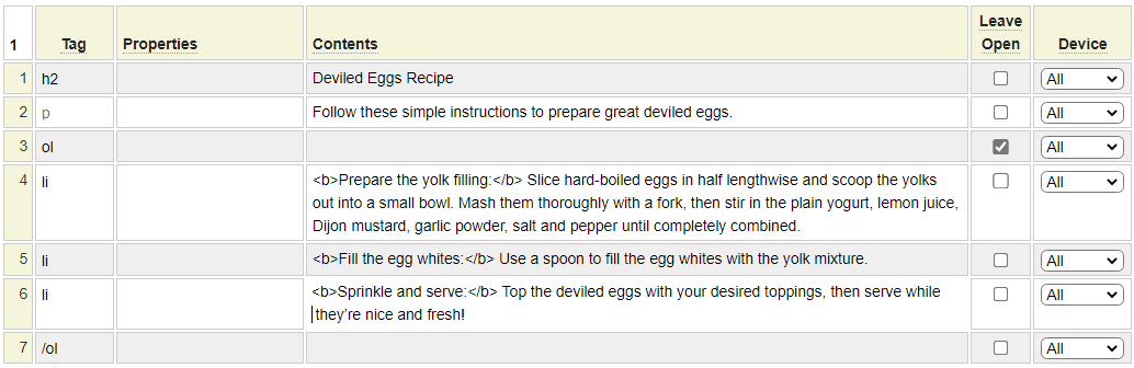 Using the tags model to create a recipe