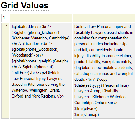 Example of specification that uses the globals