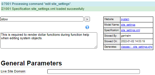 Stow system site_settings