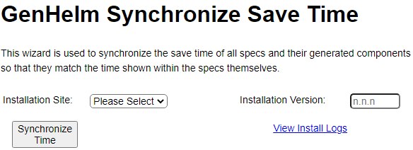 Synchronize Save Time Screen